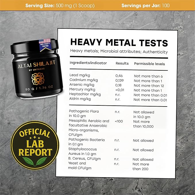 Altai Shilajit Resin - 50g Pure Shilajit - Gold Grade Shilajit - 6 Month Supply - for Vitality &amp Mental Clarity - Authentic Extraction Method - Fulvic Acid + Humic Minerals