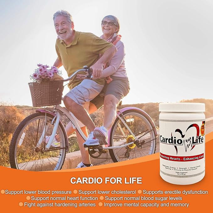 Health Guardian Cardio for Life L-Arginine Powder 16oz - Natural Nitric Oxide Supplement Cardiovascular Increase Energy - Orange