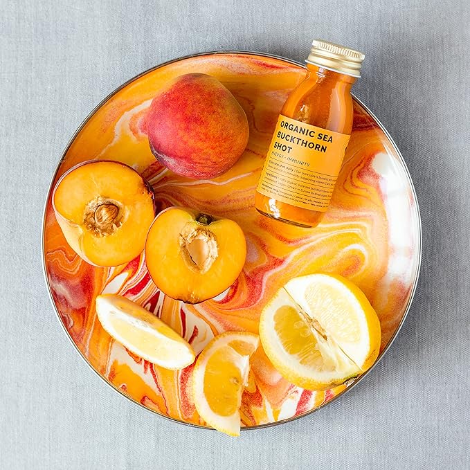 100% Organic Sea Buckthorn Juice 12 Daily Shots (60ml) - Supports Immunity and Boosts Energy - High in Vitamin C Beta-carotene and Omega-7 - Straight from Farm in Europe - Undiluted - No Added Sugar