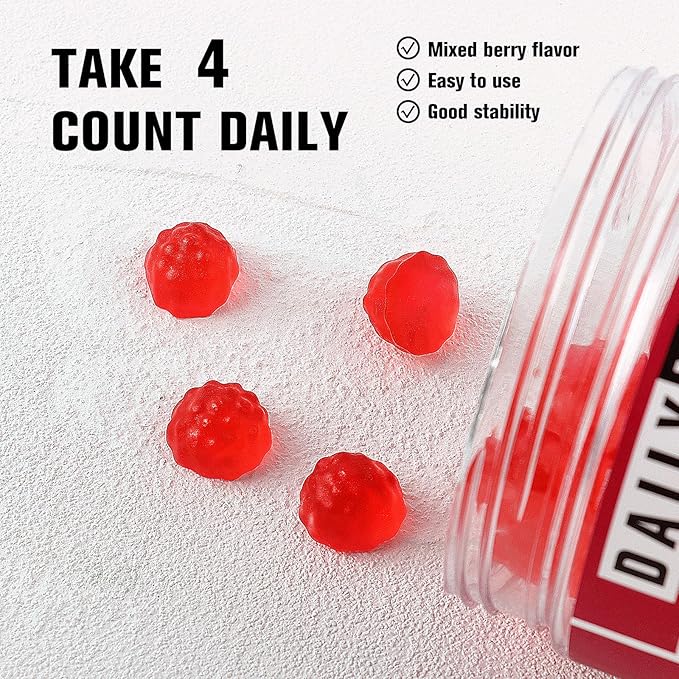 Creatine Monohydrate Gummies – Plant-Based Chewable Supplement with Taurine L-Carnitine and Vitamin B12 – 120 Count (4 Gummies Per Day) Mixed Berry Flavor for Women and Men