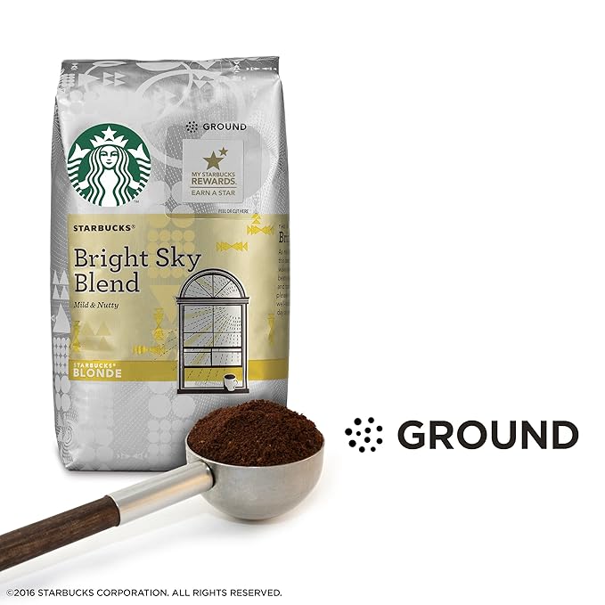 Starbucks Bright Sky Blend Light Blonde Roast Ground Coffee 12-Ounce Bag