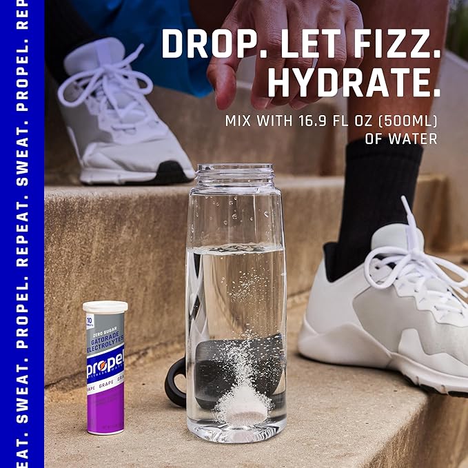 Propel Fitness Water Tablets Grape 10 Count Tube (Pack of 8)