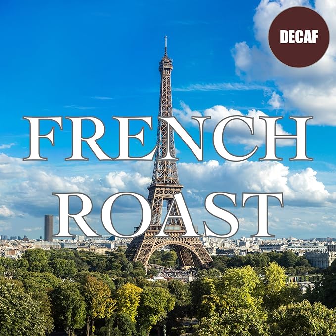 French Roast Decaf Coffee Whole Bean Swiss Water Processed Dark Roast Fresh Roasted 16-ounce