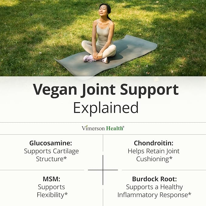 Glucosamine Chondroitin MSM – Joint Support Supplement for Women and Men with Glucosamine Sulfate 1500 mg Chondroitin and MSM – for Cartilage Joint Health and Flexibility – 180 Capsules Vegan