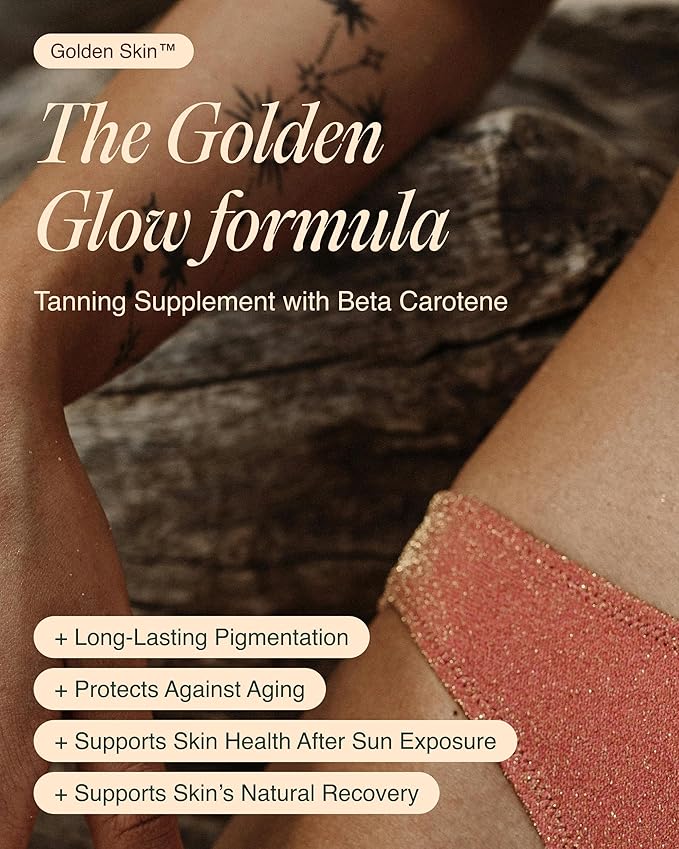 Ecosh Golden Skin Tanning Supplement for Women &amp Men – Potent Tanning Pills with Beta Carotene Lutein &amp L-Tyrosine for Skin Health | Natural Antioxidant Supplement &amp Tanning Vitamins | 90