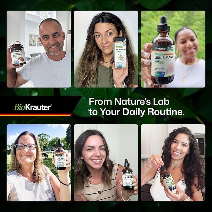 BIO KRAUTER® Sarsaparilla Root for Liver Support - Vegan &amp Pure Liver Supplement for Cleanse 680 mg per Serving - Natural Sarsaparilla Extract - 4 Fl.Oz 56-Day Supply Alcohol &amp Sugar Free