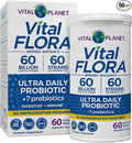 Vital Planet - Vital Flora Ultra Daily Probiotic 60 Billion CFU 60 Diverse Strains 7 Organic Prebiotics Immune Support Digestive Health Shelf Stable Probiotics for Women and Men 60 Capsules