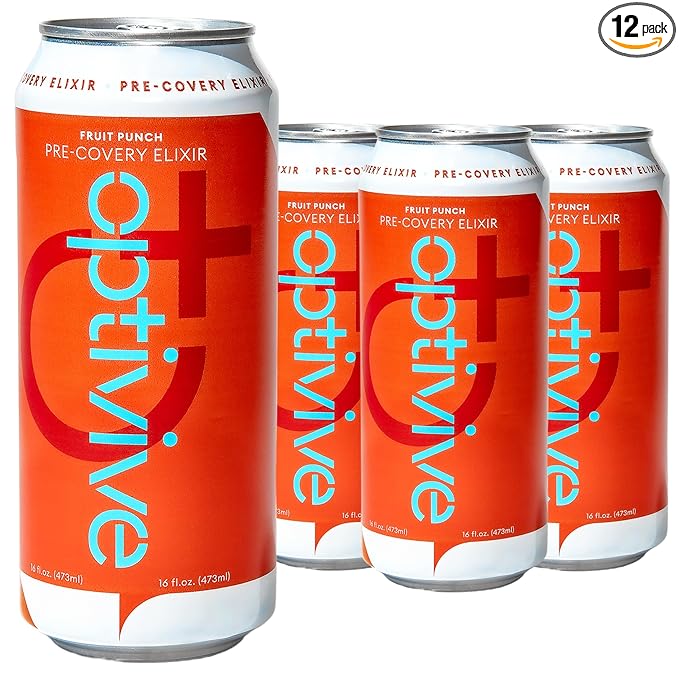 Optivive Pre-covery Elixir Clear Liquid Nutrition Pre Surgery Drink Post Op Surgery Essentials Chemotherapy Must Haves for Women and Men Colonoscopy Prep Drink Fruit Punch Flavor 16oz (12 Pack)