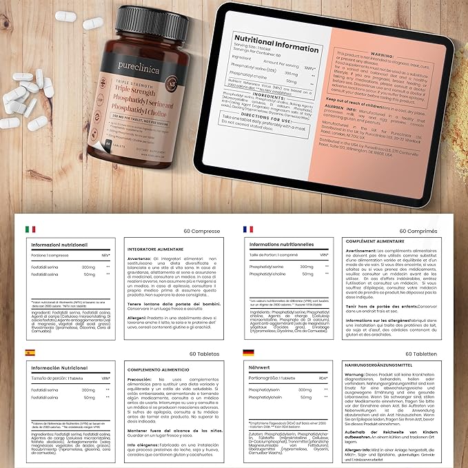 Triple Strength Phosphatydyl Serine and Phosphatidyl Choline x 60 Tablets