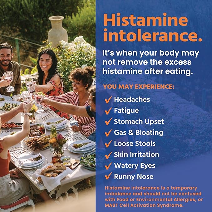 HISTAsolv Extra Strength DAO Enzyme Supplement for Histamine Food Intolerance - Eases Digestive Discomfort - Patented Tech - Made in Austria - 60 Pack