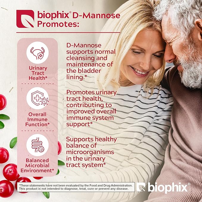 biophix D-Mannose USDA Organic 1500 mg 200 Veggie Caps - Supports a Healthy Bladder Urinary Tract Non-GMO Vegan-Friendly