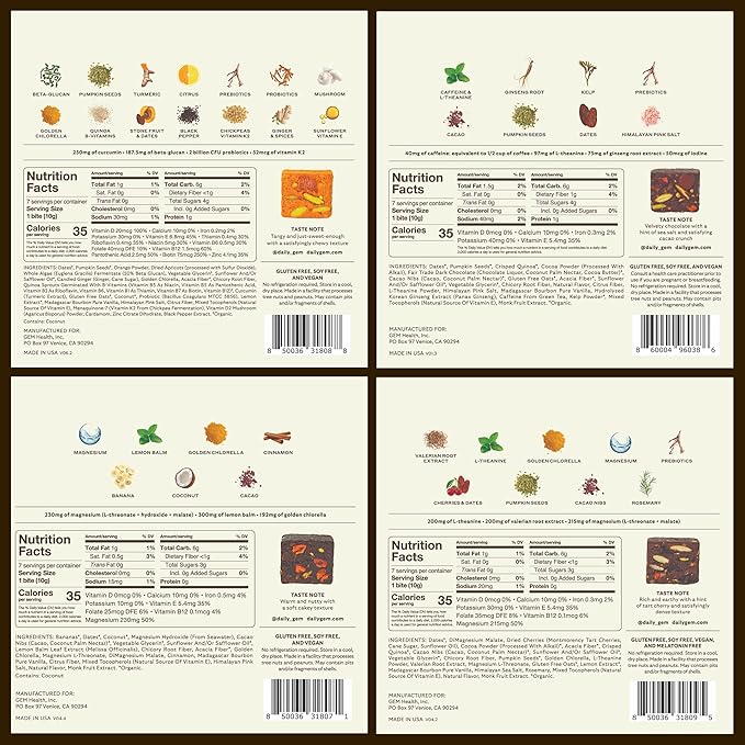 GEM Sample Pack: Functional Real-Food Bites formulated for Your Daily Needs