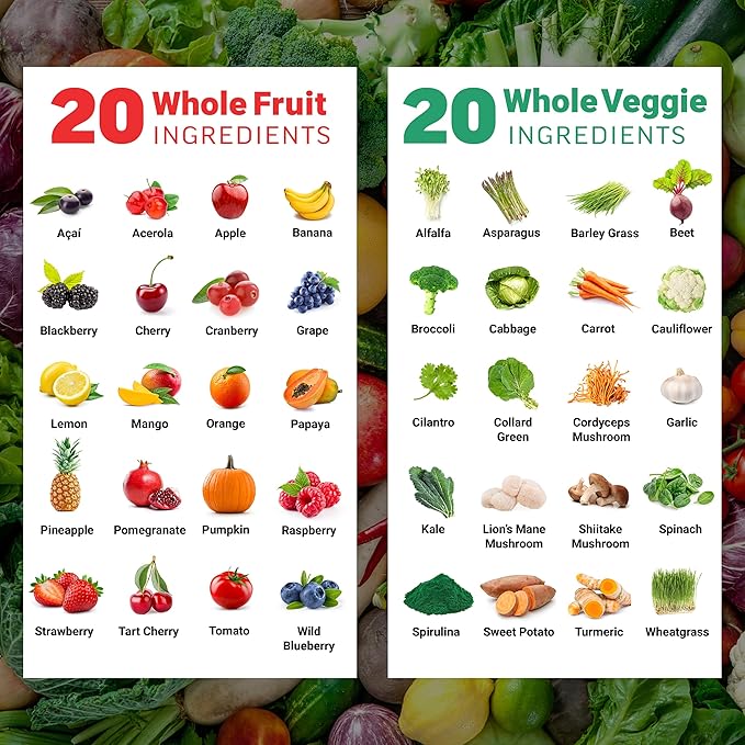 Force Factor Fruits &amp Veggies Fruit &amp Vegetables Supplements for Adults with Superfood Antioxidants 20 Whole Food Ingredients Each No Added Fillers 2-Pack 90 Capsules Each