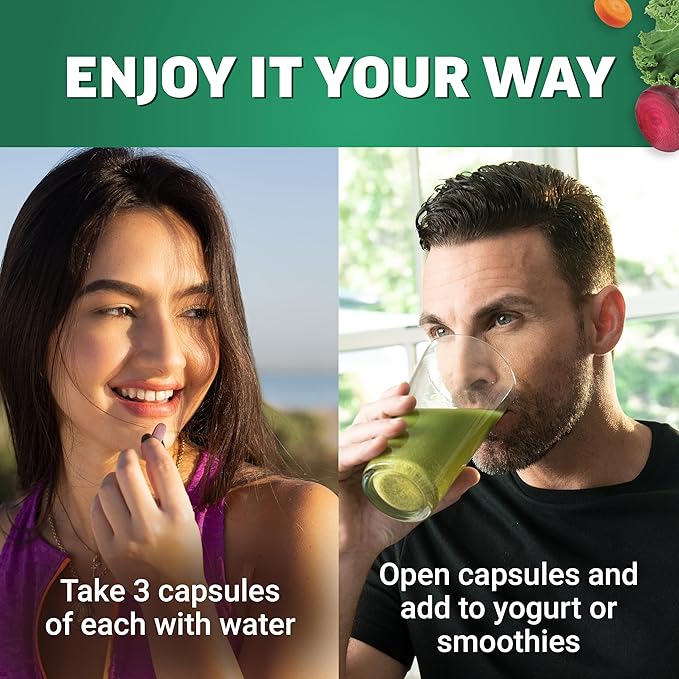 Force Factor Fruits &amp Veggies Fruit &amp Vegetables Supplements for Adults with Superfood Antioxidants 20 Whole Food Ingredients Each No Added Fillers 2-Pack 90 Capsules Each