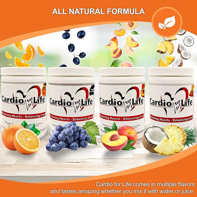 Health Guardian Cardio for Life L-Arginine Powder 16oz - Natural Nitric Oxide Supplement Cardiovascular Increase Energy - Orange