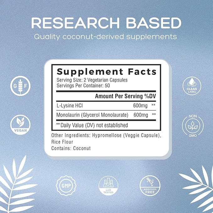 Natural Cure Labs Bundle: Immune Support + L-Lysine with Monolaurin