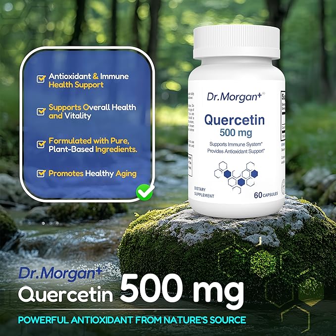 Dr. Morgan Quercetin 500mg Supplement-Bioflavonoid Antioxidant for Immune Support &amp Cellular Health-Natural Supplement-Made in Canada-60 Capsules