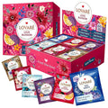 Tea Set By Lovare Made in Ukraine - Assorted Flavors: Love Blossom Night Beautea Cleopatra’s Night Royal Dessert 1001 Nights Sparkling Splashes - Fancy Variety of Packets - Gift Box For Flavored