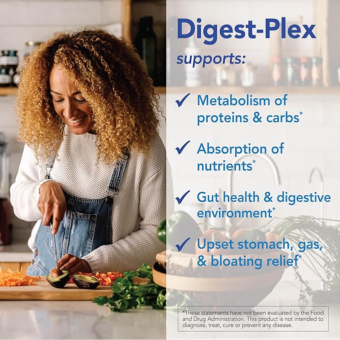 Patient One Digest-Plex | Supplement to Support Gastric Comfort and Food Metabolism* | with Betaine Papain Bromelain and Pepsin | 120 Capsules