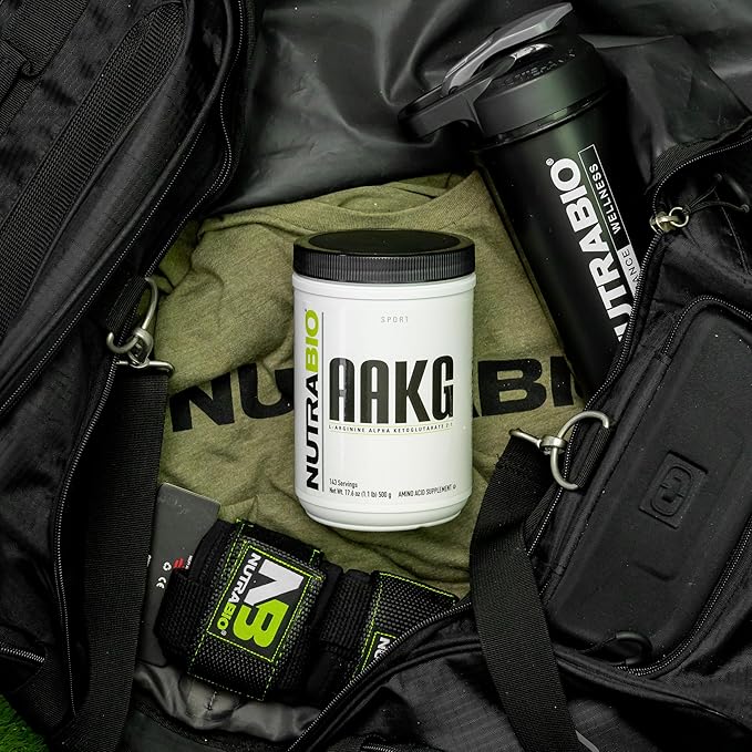 NutraBio Arginine AKG Workout Supplement Powder 500g Helps Support Lean Mass Gains Boost Nitric Oxide and Enhance Muscle Growth