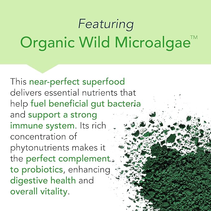 New Earth Acidophilus - Probiotic for Upper GI Support - Lactobacillus DDS-1 Inulin Prebiotic &amp Organic Wild Microalgae - 5 Billion CFU for Gut Health Digestion &amp Immune Function - Vegan 30