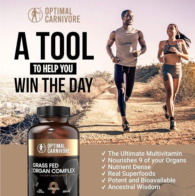 Beef Organ Supplement | 9-Organ Complex from Grass-Fed New Zealand Cattle | Whole-Food Multivitamin Alternative for Energy Digestion Immune &amp Brain Support | 30 Day Supply