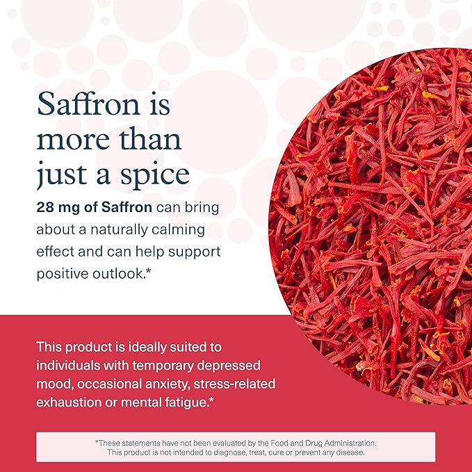 Youtheory Saffron - Vegan Energy Supplement for Men &amp Women* - Contains Rhodiola Rosea &amp Ashwagandha - Dairy Soy &amp Gluten Free - 60 Vegetarian Capsules