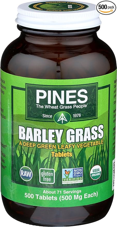 Pines Organic Barley Grass 500 Count Tablets