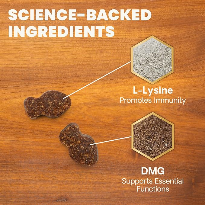 VetriScience Lysine Immunity Health Chews 250 mg Lysine Plus Immune Supplement for Cats and Kittens with Allergies Sneezing Runny Nose and Watery Eyes Chicken90 Count (Pack of 2)