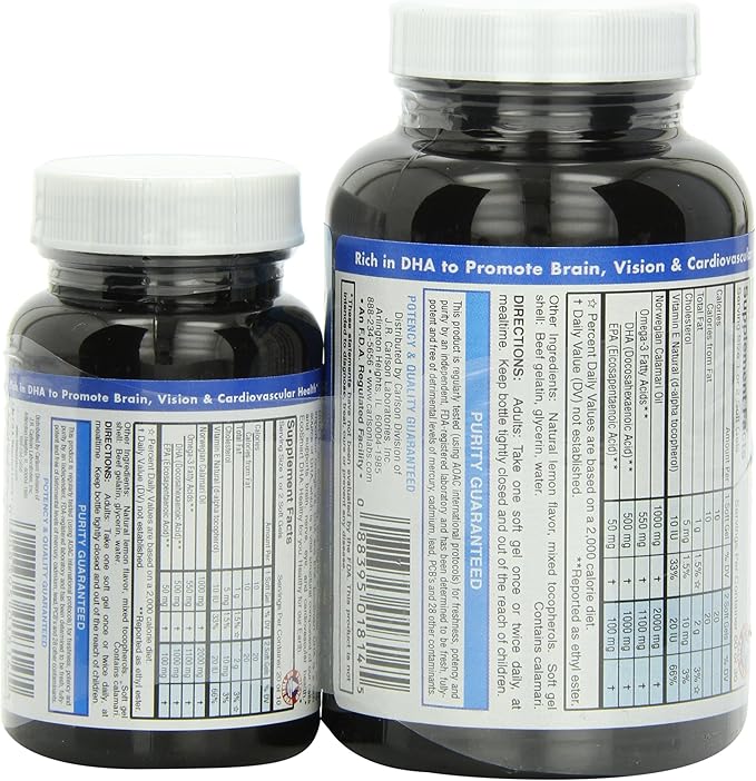 Carlson Labs Ecosmart DHA 500 Mg Mineral Supplement Softgels 80 Count
