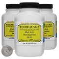 Potassium Sodium Tartrate [Rochelle Salt] 99.9% USP Grade Powder 1.5 Lb in Three Space-Saver Bottles