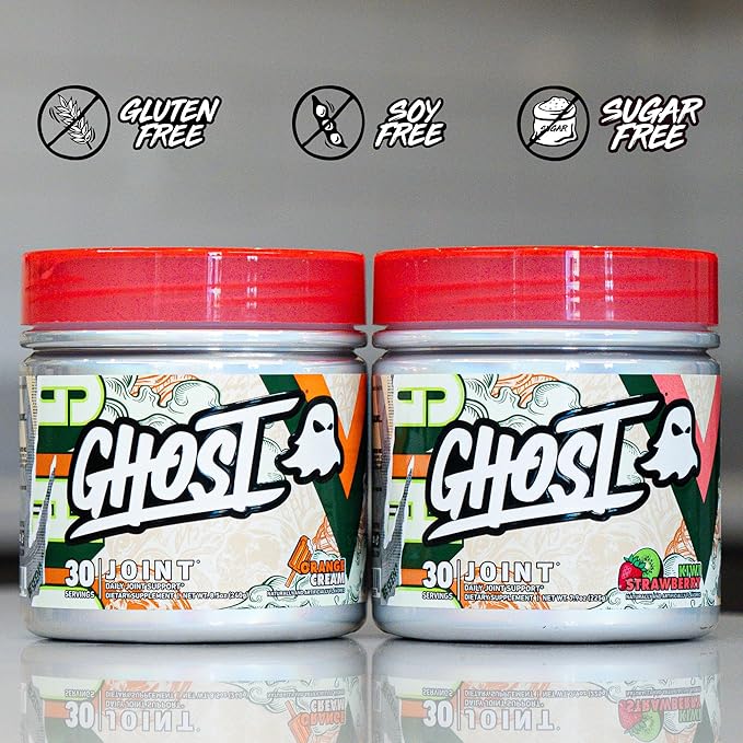 GHOST Joint Supplement Kiwi Strawberry (30 Servings) - Daily Joint Maintenance Supplement for Men &amp Women - Glucosamine HCL Chondroitin Sulfate &amp Curcumin - Cartilage Bones &amp Joint Supp