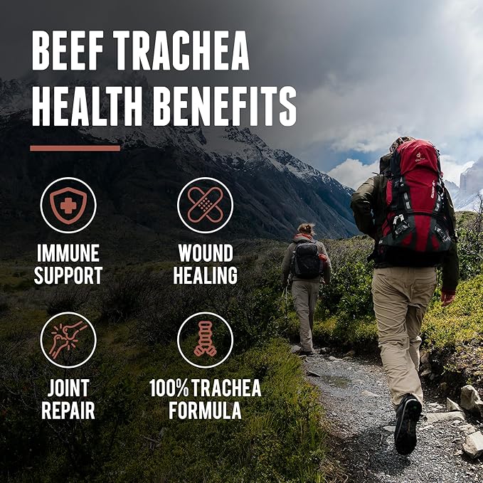 Grass Fed Beef Trachea - New Zealand Sourced Trachea. 3000mg per Serving 200 Count