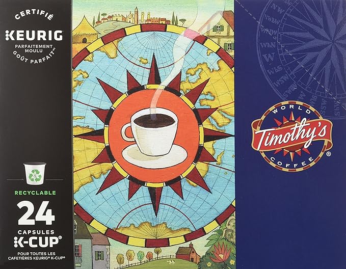Timothy's World Coffee Sugar Bush Maple 24-Count K-Cups for Keurig Brewers (Pack of 2)