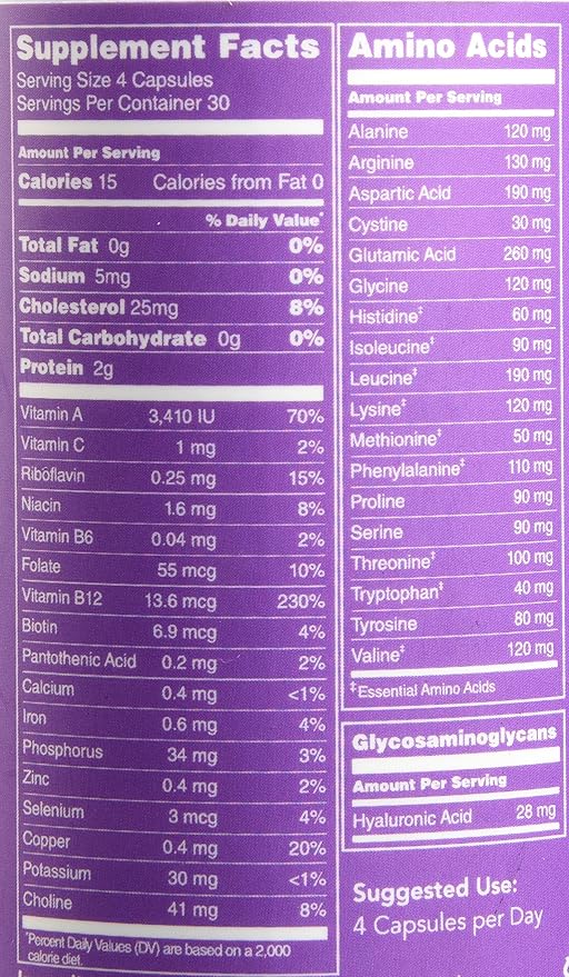Vital Proteins Grass Fed Beef Liver Capsules Desiccated Liver Supplement 750mg Liver Pills 120 Count